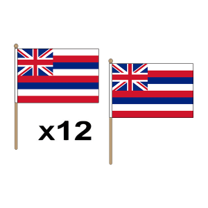 Hawaii Hand Flags (12 Pack)