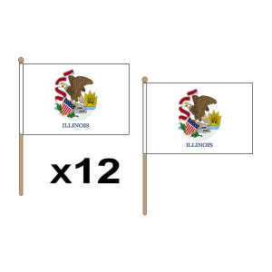 Illinois Hand Flags (12 Pack)