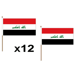 Iraq (New) Hand Flags (12 Pack)