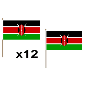 Kenya Hand Flags (12 Pack)