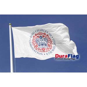 King Charles III Coronation Logo (White Background) Duraflag Premium Quality Flag