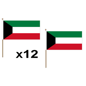 Kuwait Hand Flags (12 Pack)