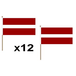 Latvia Hand Flags (12 Pack)