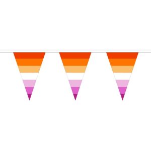 Lesbian Sunset Stripes Triangle Bunting
