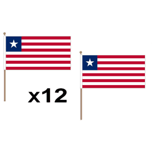 Liberia Hand Flags (12 Pack)