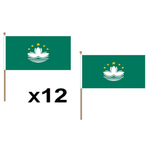 Macau Hand Flags (12 Pack)