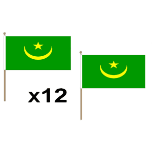 Mauritania Old Hand Flags (12 Pack)