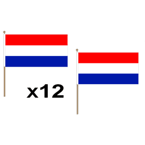 Netherlands Large Hand Flags (12 Pack)