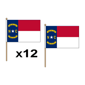 North Carolina Hand Flags (12 Pack)