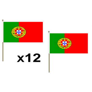 Portugal Hand Flags (12 Pack)