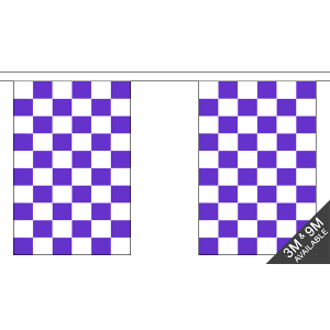 Purple and White Check Bunting