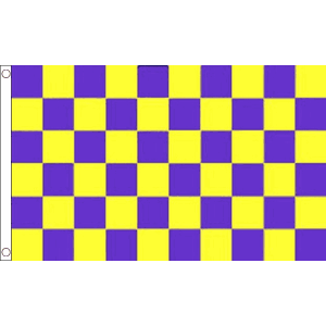 Purple and Yellow Check Flag