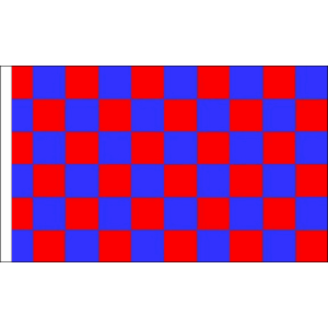 Red and Royal Blue Check Flag (Sleeved)