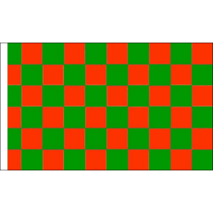 Red and Green Check Flag (Sleeved)