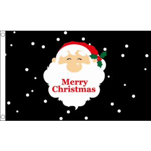 Santa Face Black Flag