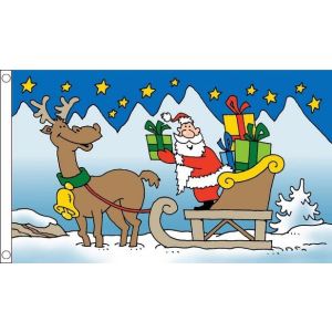 Santa Sleigh Flag