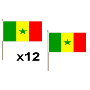 Senegal Large Hand Flags (12 Pack)