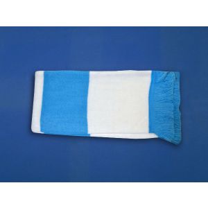 Sky Blue and White Bar Scarf
