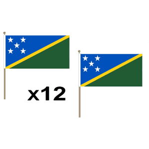Solomon Islands Large Hand Flags (12 Pack)