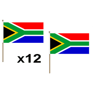 South Africa New Large Hand Flags (12 Pack)