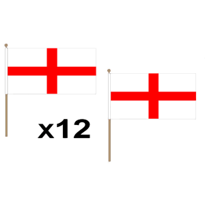 St George (England) Hand Flags (12 Pack)