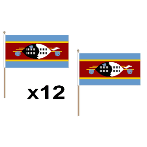 Swaziland Hand Flags (12 Pack)