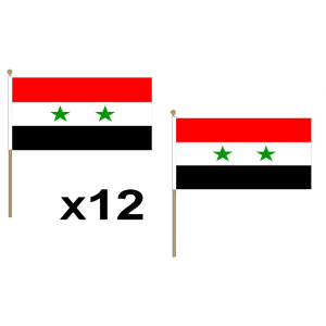 Syria Large Hand Flags (12 Pack)