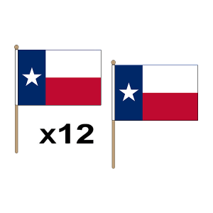 Texas Hand Flags (12 Pack)