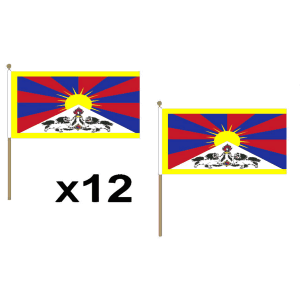 Tibet Large Hand Flags (12 Pack)