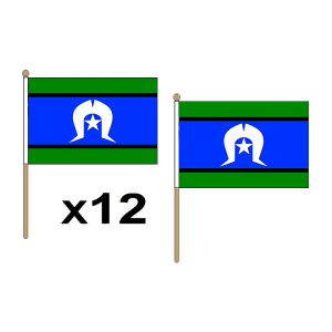 Torres Strait Islands Hand Flags (12 Pack)