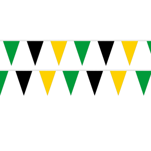Green, Black and Yellow (Jamaica) Triangle Bunting