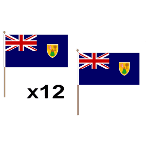 Turks and Caicos Islands Hand Flags (12 Pack)