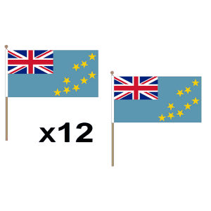 Tuvalu Hand Flags (12 Pack)