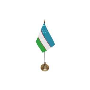 Uzbekistan Small Table Flags (12 Pack)