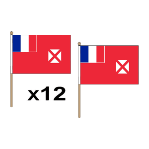 Wallis and Futuna Hand Flags (12 Pack)