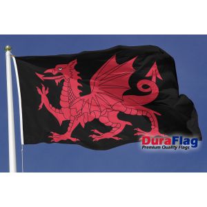 Welsh Dragon Black Duraflag Premium Quality Flag