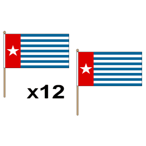 West Papua Large Hand Flags (12 Pack)