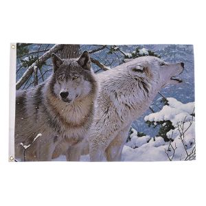 Wolf Snow Scene Flag