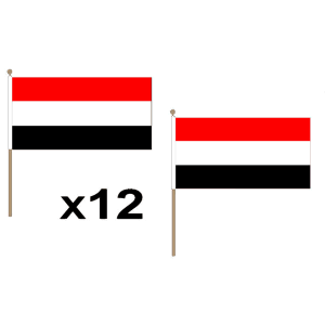 Yemen Large Hand Flags (12 Pack)