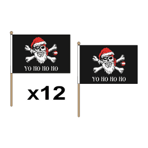 Yo Ho Ho Pirate Hand Flags (12 Pack)